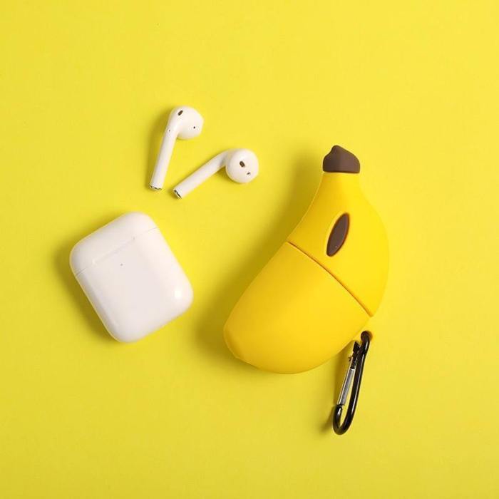Cute Banana Apple Airpods Protective Case Cover With Key Ring