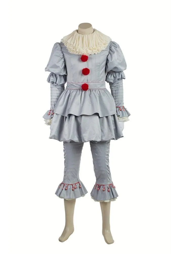 It Movie Pennywise The Clown Outfit Suit Halloween Cosplay Costume For Males Females