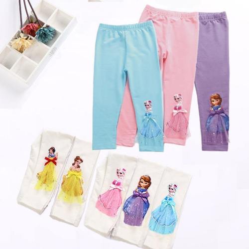 Kids Elsa Anna Baby Girls Summer Leggings Pants Children Trousers