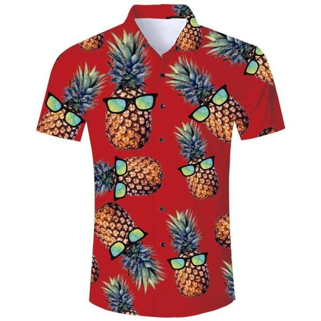 Mens 3D Printing Shirts Pineapple Pattern