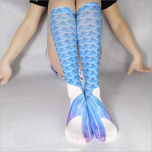 Mermaid Stockings 3D Printing Socks Cosplay Accessories