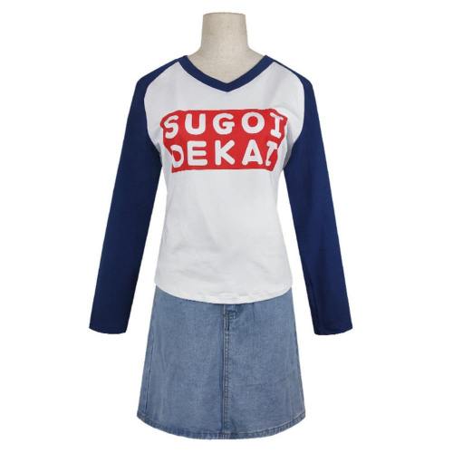 Anime Uzaki-Chan Wants To Hang Out! Uzaki Hana Uzaki-Chan Wa Asobitai! Sugoi Dekai Top+Skirt Halloween Uniform Cosplay Costume