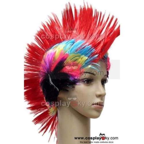 Multicoloured Cockscomb Halloween Wig
