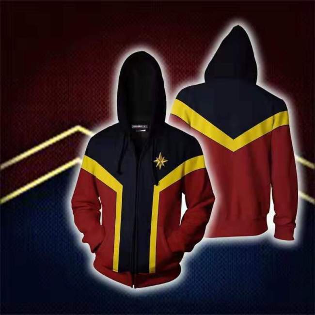 The Avengers Endgame Captain Marvel Zip Up Hoodie