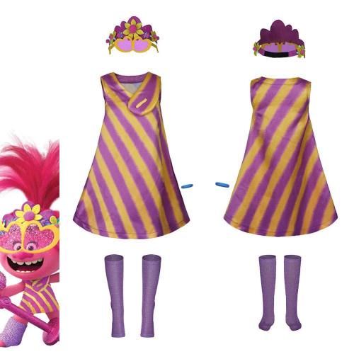 Trolls 2：World Tour-Poppy Adult Women Dress Outfit Halloween Carnival Costume Cosplay Costume