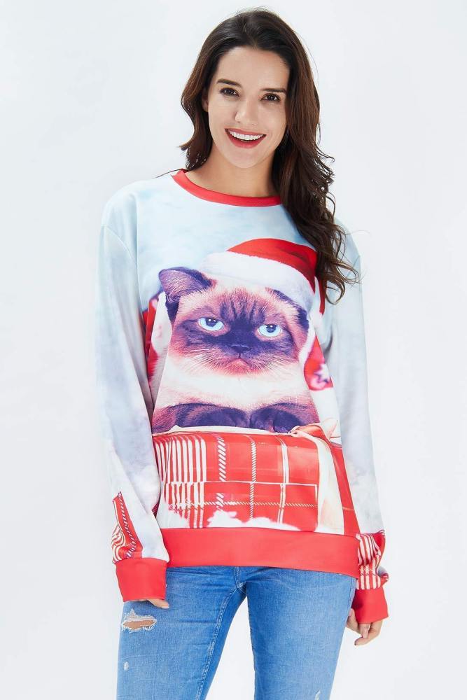 Angry Cat Funny Christmas Sweater