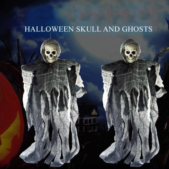 Horrible Hanging Skull Ghost Halloween Decoration For Party Haunted House