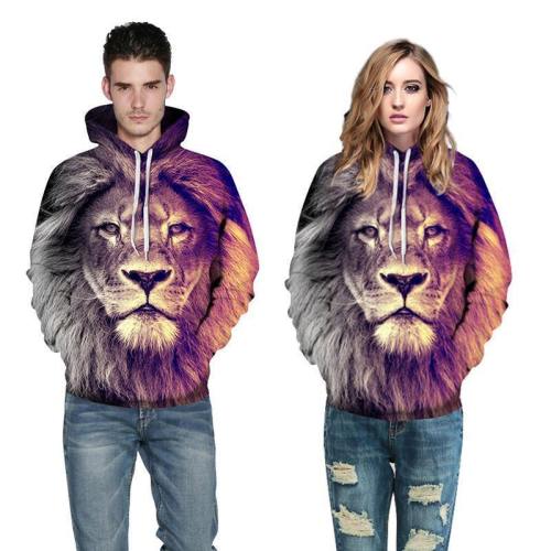 3D Print Hoodie - Lion Head Pattern Pullover Hoodie  Css029