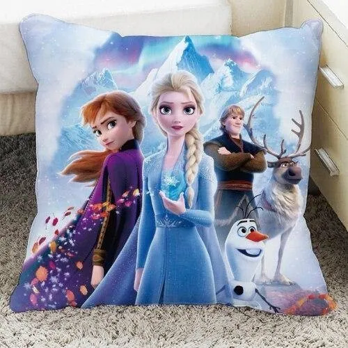 Frozen 2 Elsa Anna Cushion Bed Sofa Pillow Cover Girls Birthday Gifts