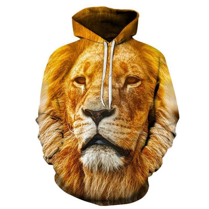 Serious Lion 3D - Sweatshirt, Hoodie, Pullover