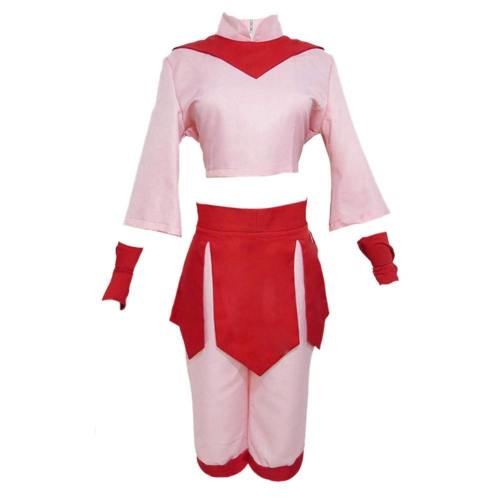 Anime Avatar The Last Airbender Ty Lee Adult Women Pink Dress Set Hanfu Halloween Carnival Wear Cosplay Costume