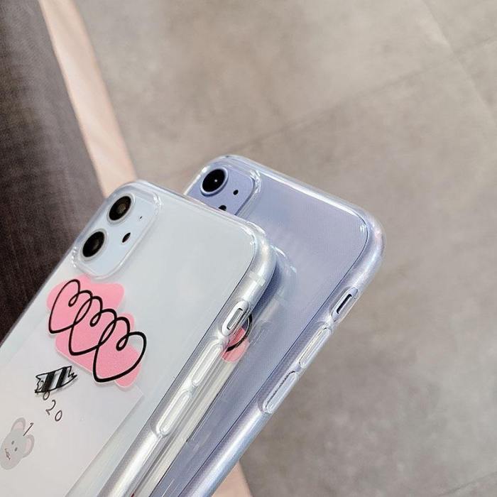 Lovely Cartoon Calendar Cards Clear Phone Case