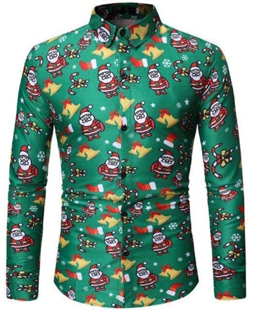 Fashion Christmas Men Dress Shirt
