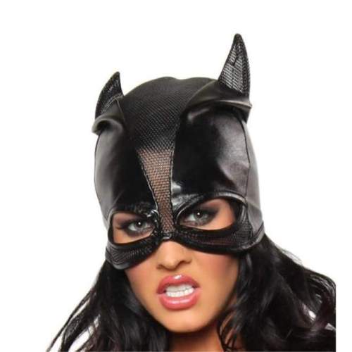 Sex Catwoman Cosplay Costumes Mask Fetish Bondage Restraint Hood Slave