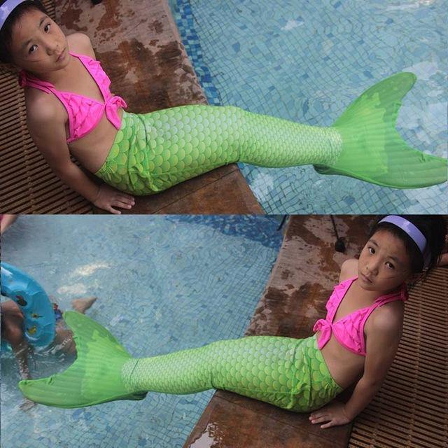 13 Color Girls Swimmable Mermaid Tail W Monofin Christmas Gift For Kids Children Mermaid Tail