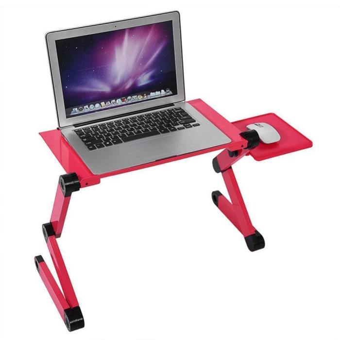 Adjustable Ergonomic Portable Aluminum Laptop Desk. (Mouse Pad Included)