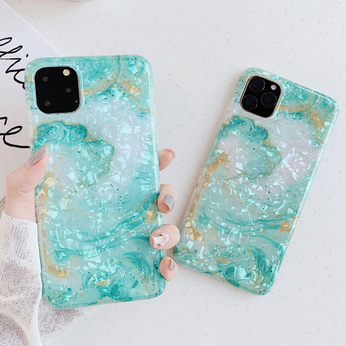 Glossy Marble Waves Phone Case