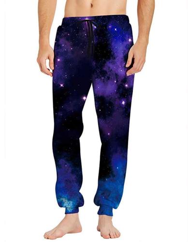 Mens Jogger Pants 3D Printing Galaxy Cosmic Pattern Trousers