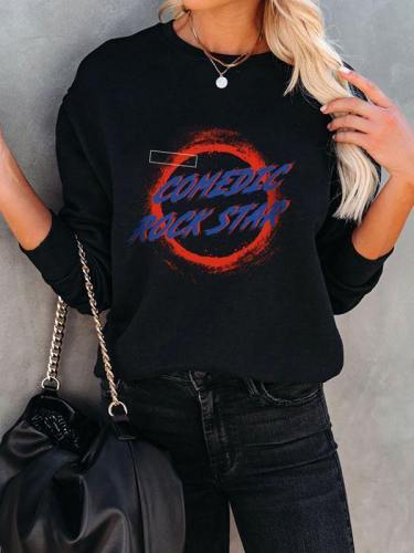 Womens Comedic Rockstar Graphic Sweatshirt