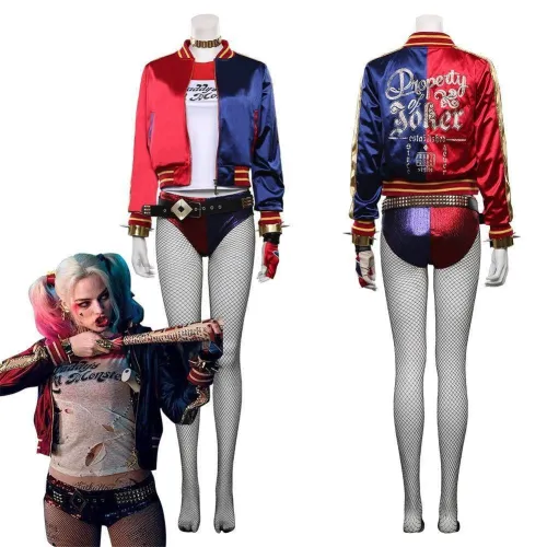Suicide Squad Harleen Quinzel T-Shirt Pants Outfits Halloween Carnival Suit Cosplay Costume
