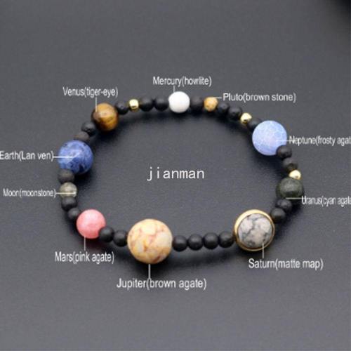 Solar System 9 Planets Universe Natural Stone Beads