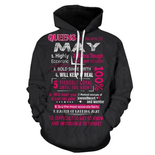 Girls Born In May Personality 3D - Sweatshirt, Hoodie, Pullover