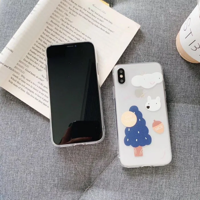 Cute Cartoon Art Drawing Transparent Phone Case