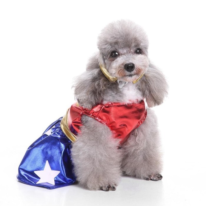 Christmas Wonder Woman Pet Costume Halloween Party Pet Cosplay