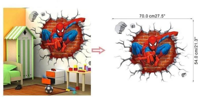 Spiderman Wall Sticker Wallpaper Kids Rooms Nursery Home Decals Poster