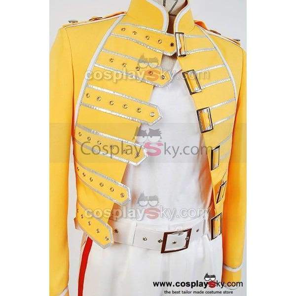 Queen Lead Vocals Freddie Mercury Yellow Jacket Costume Cosplay