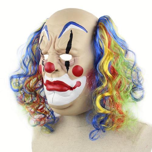 Curls Joker Halloween Party Mask Circus Clown Latex Masks