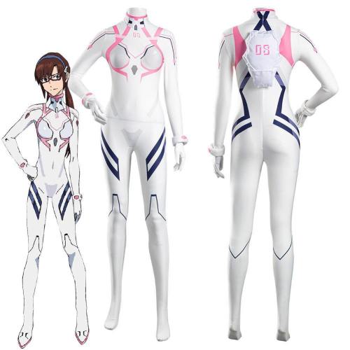 Evangelion 4.0 Final Eva Makinami Mari Illustrious White Jumpsuit Battle Outfits Halloween Carnival Suit Cosplay Costume