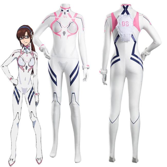 Evangelion 4.0 Final Eva Makinami Mari Illustrious White Jumpsuit Battle Outfits Halloween Carnival Suit Cosplay Costume