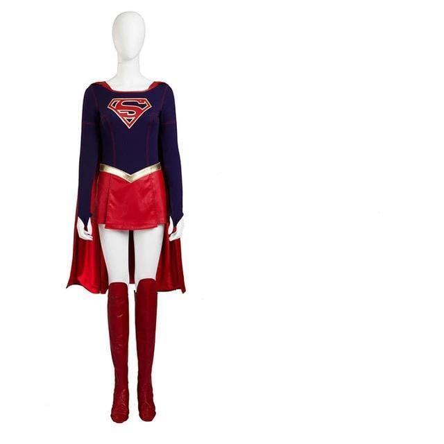 Supergirl Costume Cloak Skirt Movie Halloween Carnival Cosplay Costumes For Women And Girls