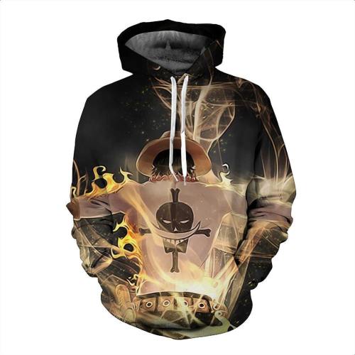 One Piece Hoodie - Portgas D Ace Pullover Hoodie Csso019