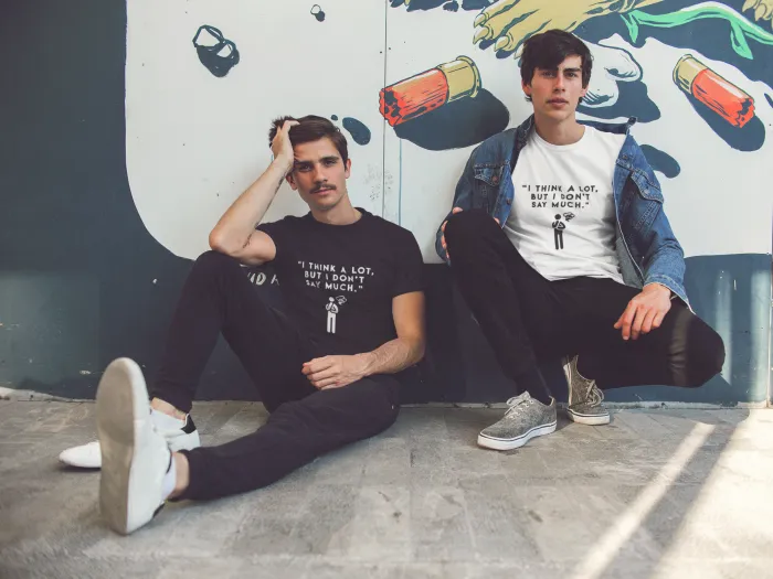  Think A Lot  Short-Sleeve Unisex T-Shirt (Black/Navy)