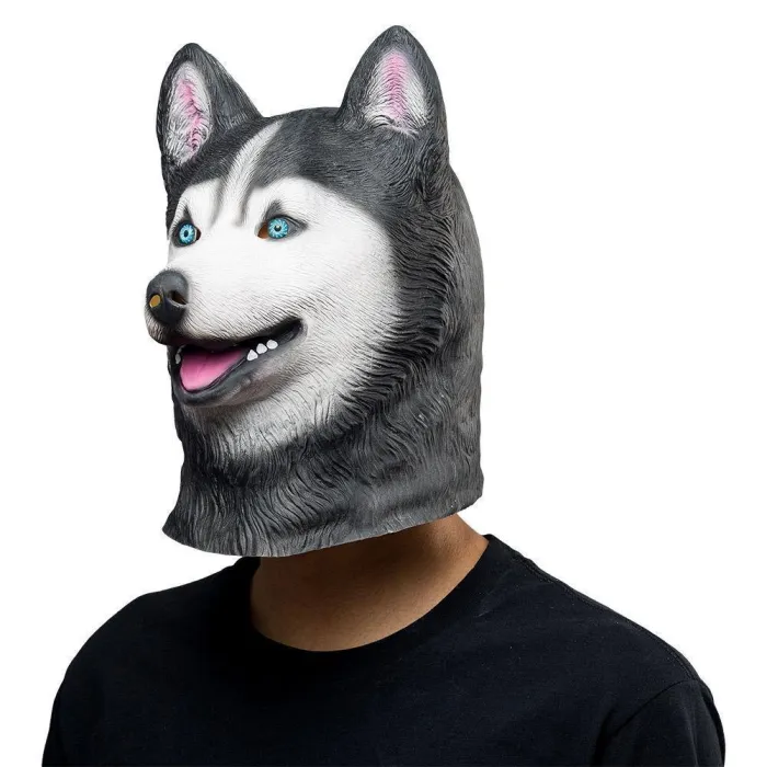 Siberian Husky Dog Helmet Halloween Animal Latex Helmet Adult Cosplay Props