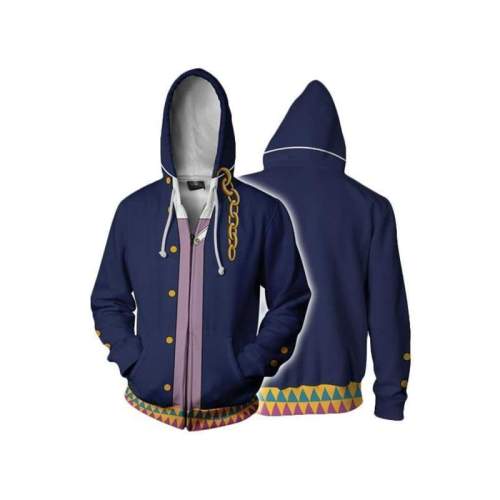 Teen Hoodie Jojo'S Bizarre Adventure Kujo Jotaro 3D Zip Up Sweatshirt Unisex