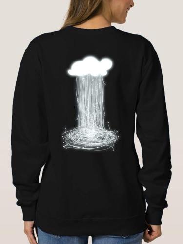 Men Women Clouds Rain Oversized Sweatshirt