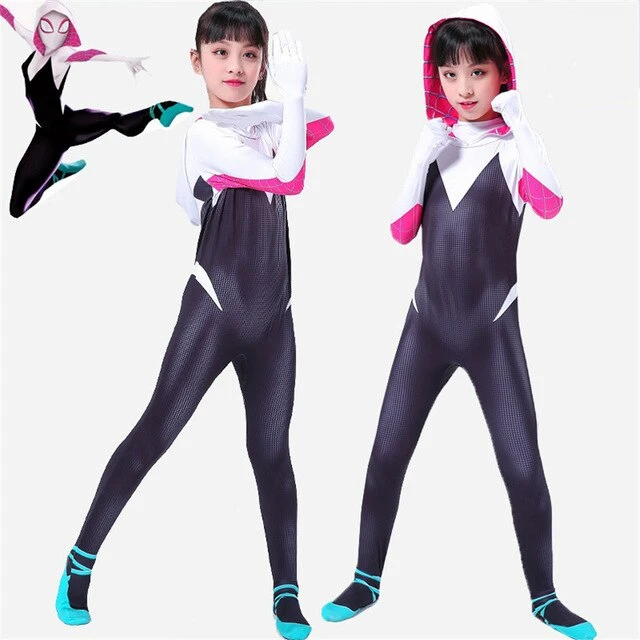 Spider Gwen Stacy Cosplay Girls Spiderman Jumpsuit Kids Costumes