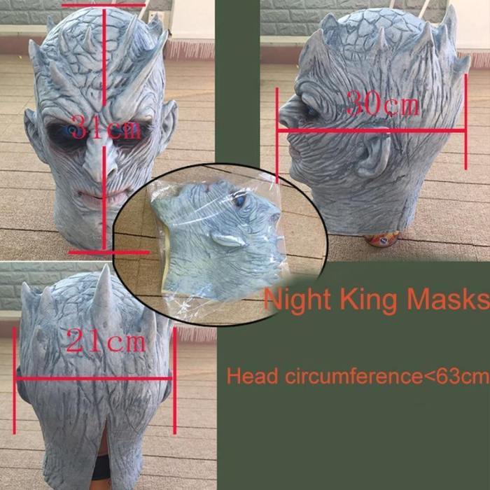 Movie Game Of Thrones Night King Mask Halloween Realistic Scary Cosplay Costume Latex Party Mask Adult Zombie Props