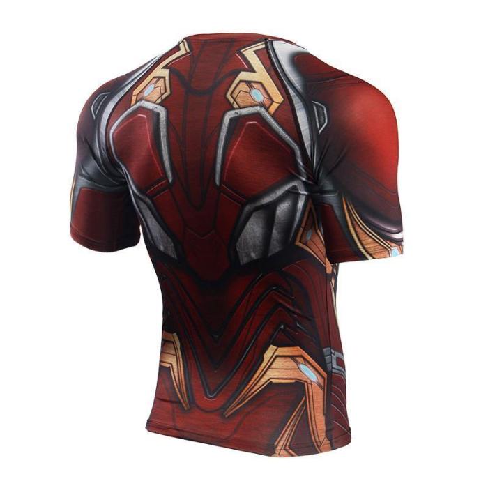 Avengers: Endgame Costume Iron Man Tony Stark T-Shirt Cosplay Costumes Top Men Tights Sports Love You Three Thousands Times