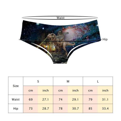 Womens Sloth Ride Dinosaur Underwears Panty Beathable Moisture Wicking Lingerie Briefs