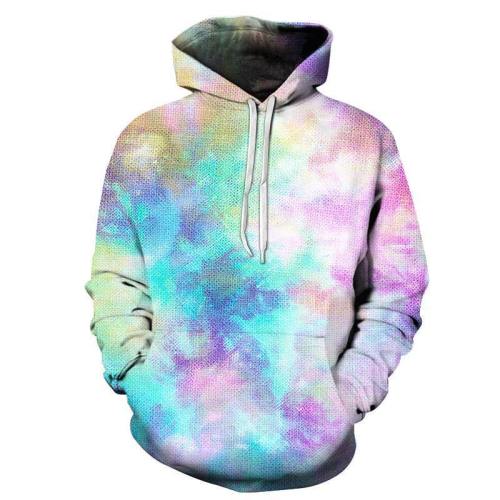 Sea Green Tie Dye Hoodie 3D Sweatshirt Pullover Hoodie