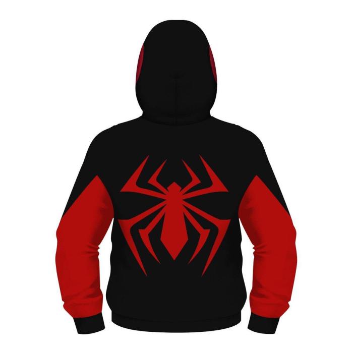 Kids Spider Man Full Zip Hoodie Holloween Cosplay Sweatshirt