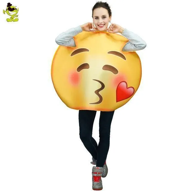 Unisex Funny Emoji Costumes Face Series Jumpsuit  Cartoon Cosplay Emoji Costume