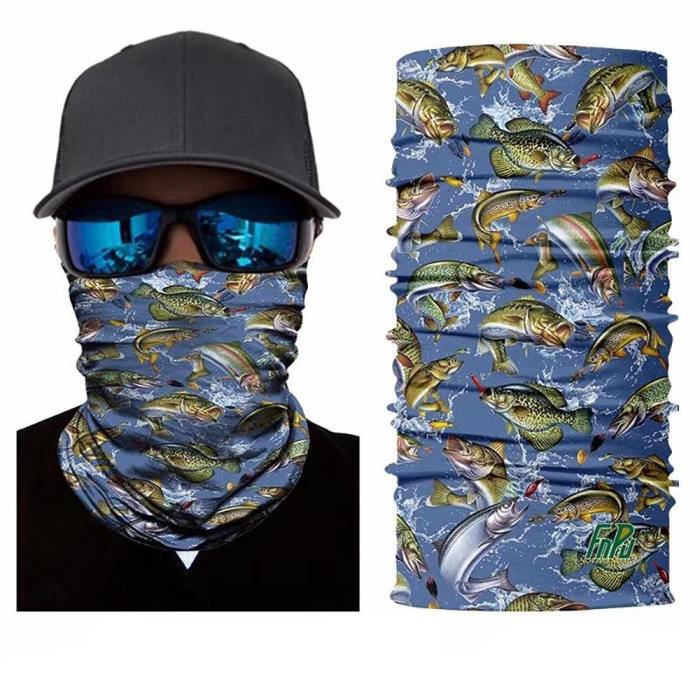 Seamless And Quick-Dry Fishing Theme 3D Print Face Mask Neck Gaiter