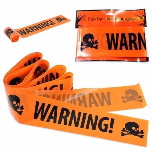 Halloween Decoration Warning Tape Signs Window Prop Party Danger Warning Line Witch Balloons