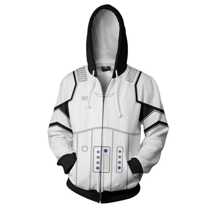 Unisex Imperial Stormtrooper Hoodies Star Wars Zip Up 3D Print Jacket Sweatshirt