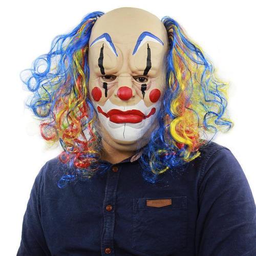 Curls Joker Halloween Party Mask Circus Clown Latex Masks